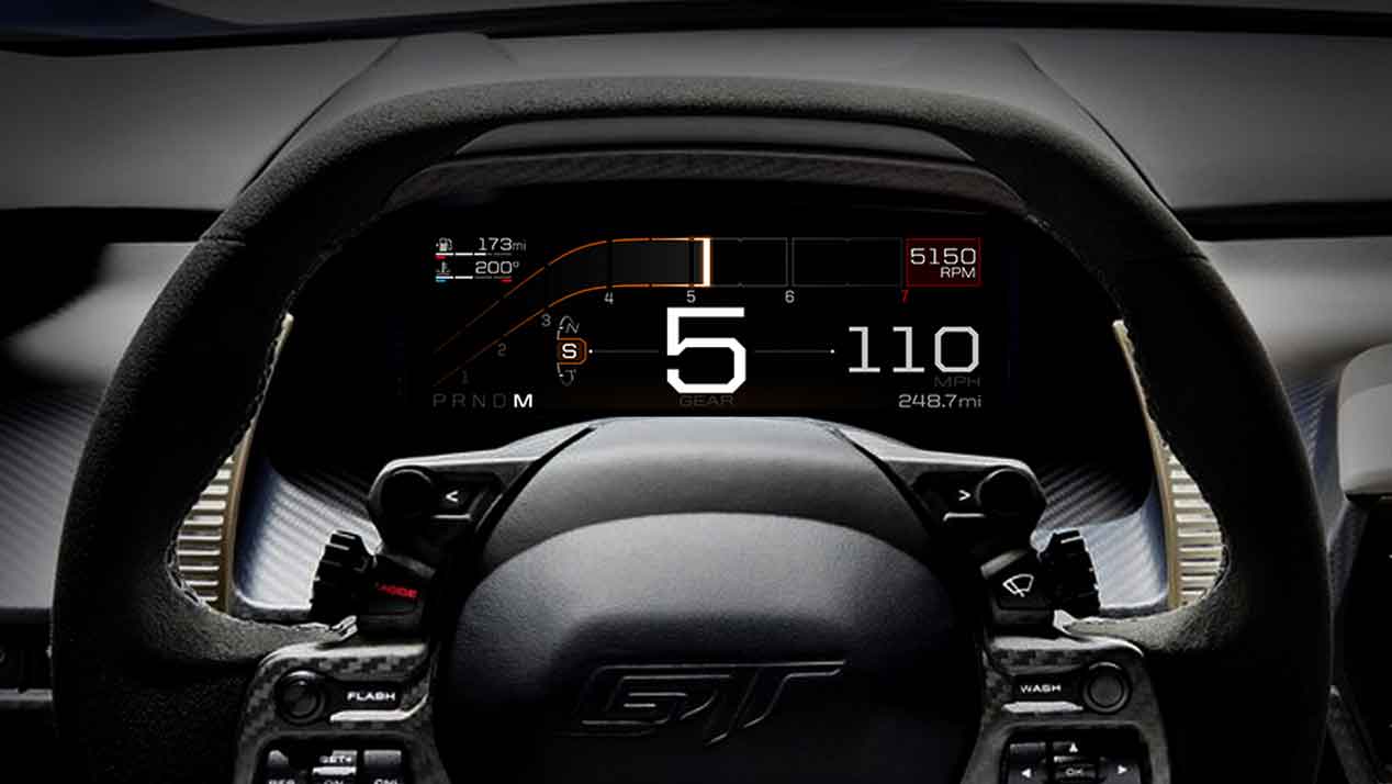 El panel de instrumentos del nuevo Ford GT, un trozo de futuro en el salpicadero