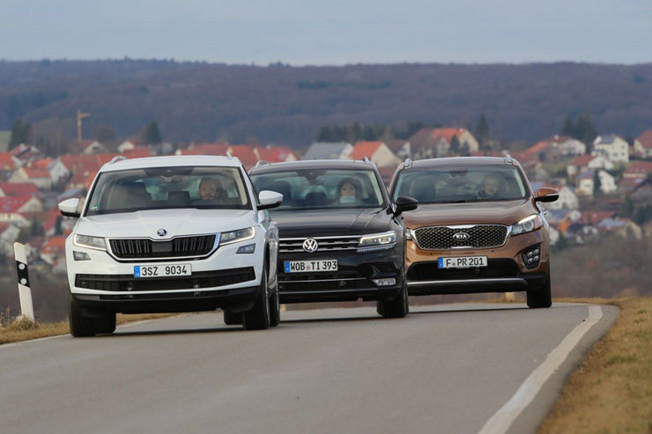Skoda Kodiaq 2.0 TDi vs VW Tiguan 2.0 TDI vs Kia Sorento 2.2 CRDi