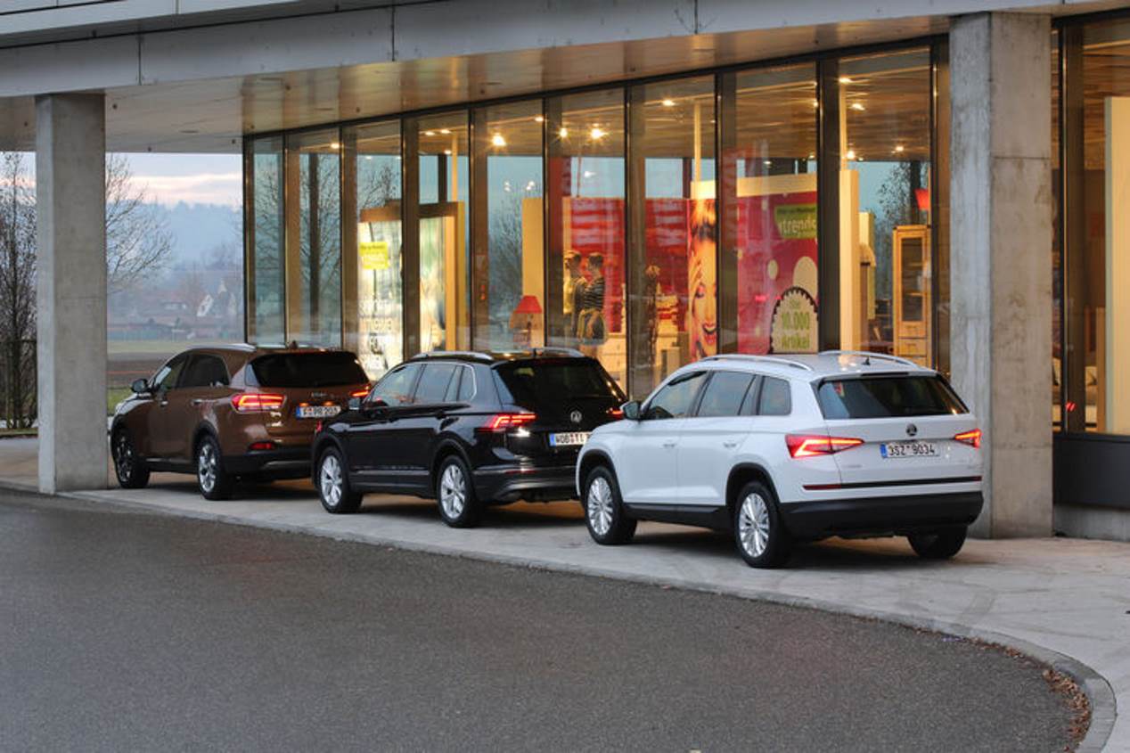 Skoda Kodiaq 2.0 TDi vs VW Tiguan 2.0 TDI vs Kia Sorento 2.2 CRDi