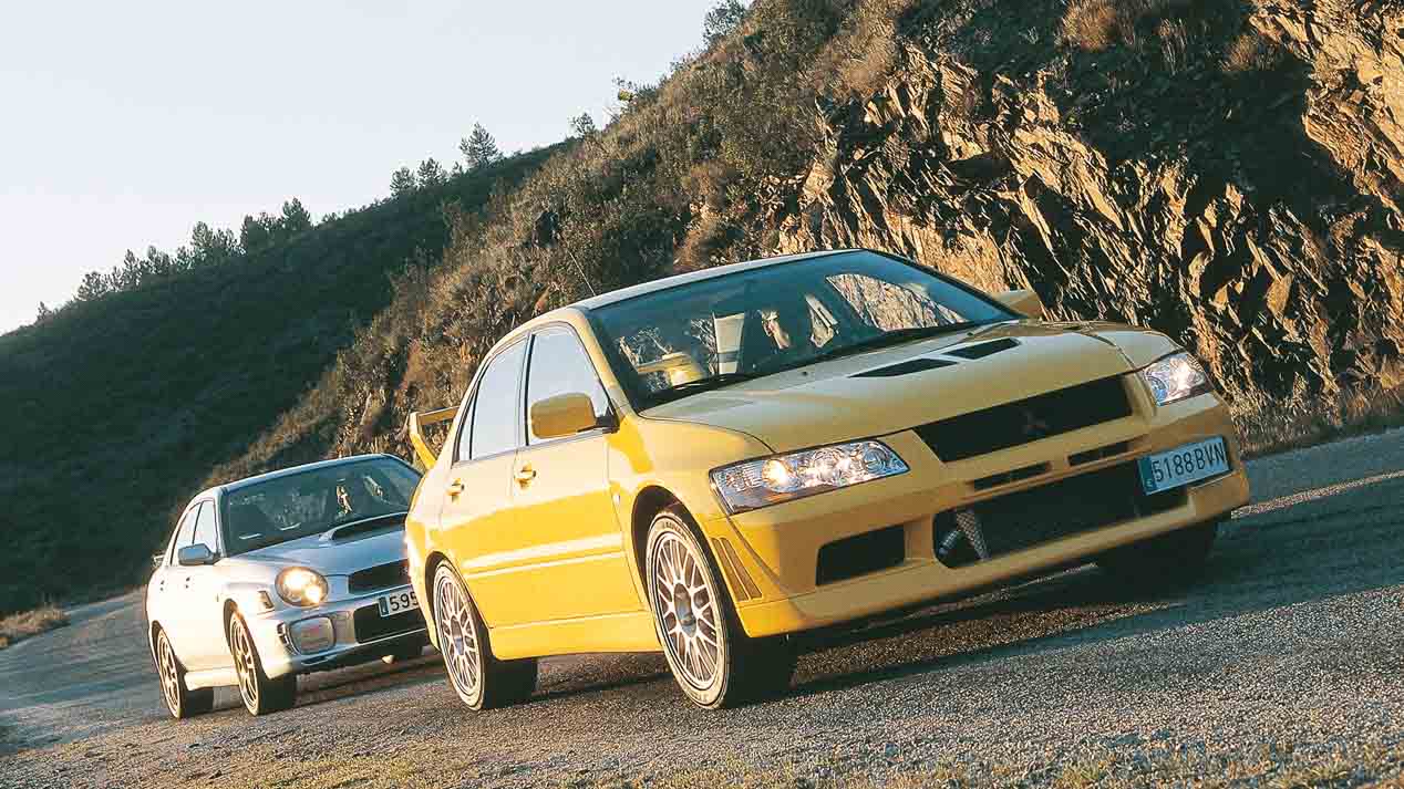 Dos leyendas deportivas: Mitsubishi EVO VII vs Subaru Impreza WRX STi
