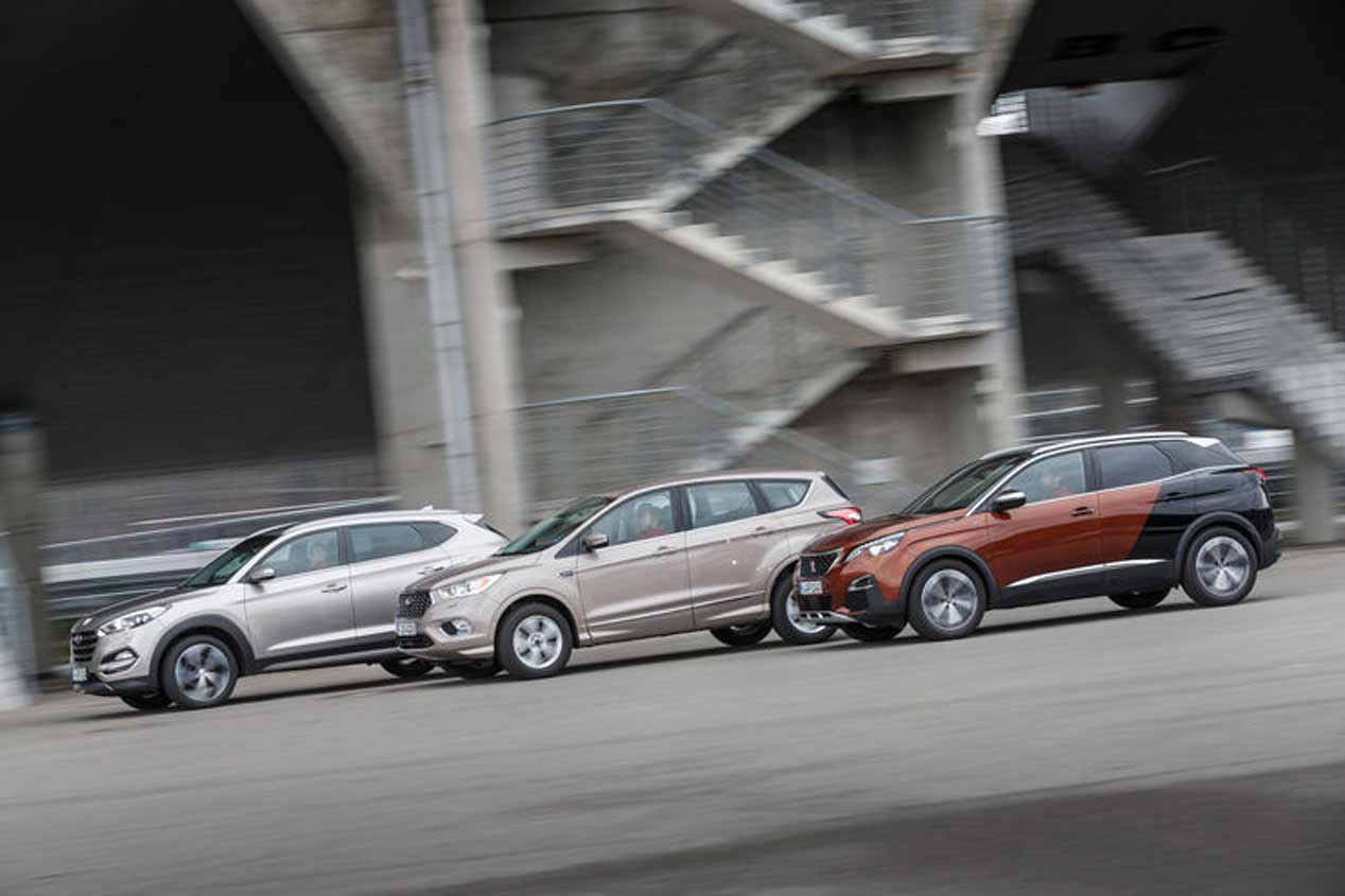 Peugeot 3008, Hyundai Tucson y Ford Kuga, a prueba