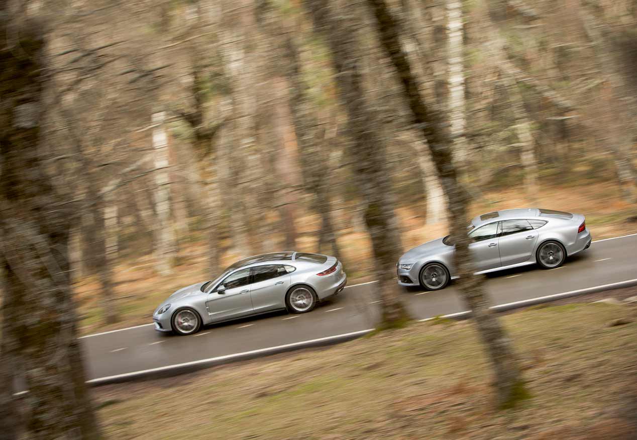 A prueba los Audi RS7 Sportback y Porsche Panamera Turbo