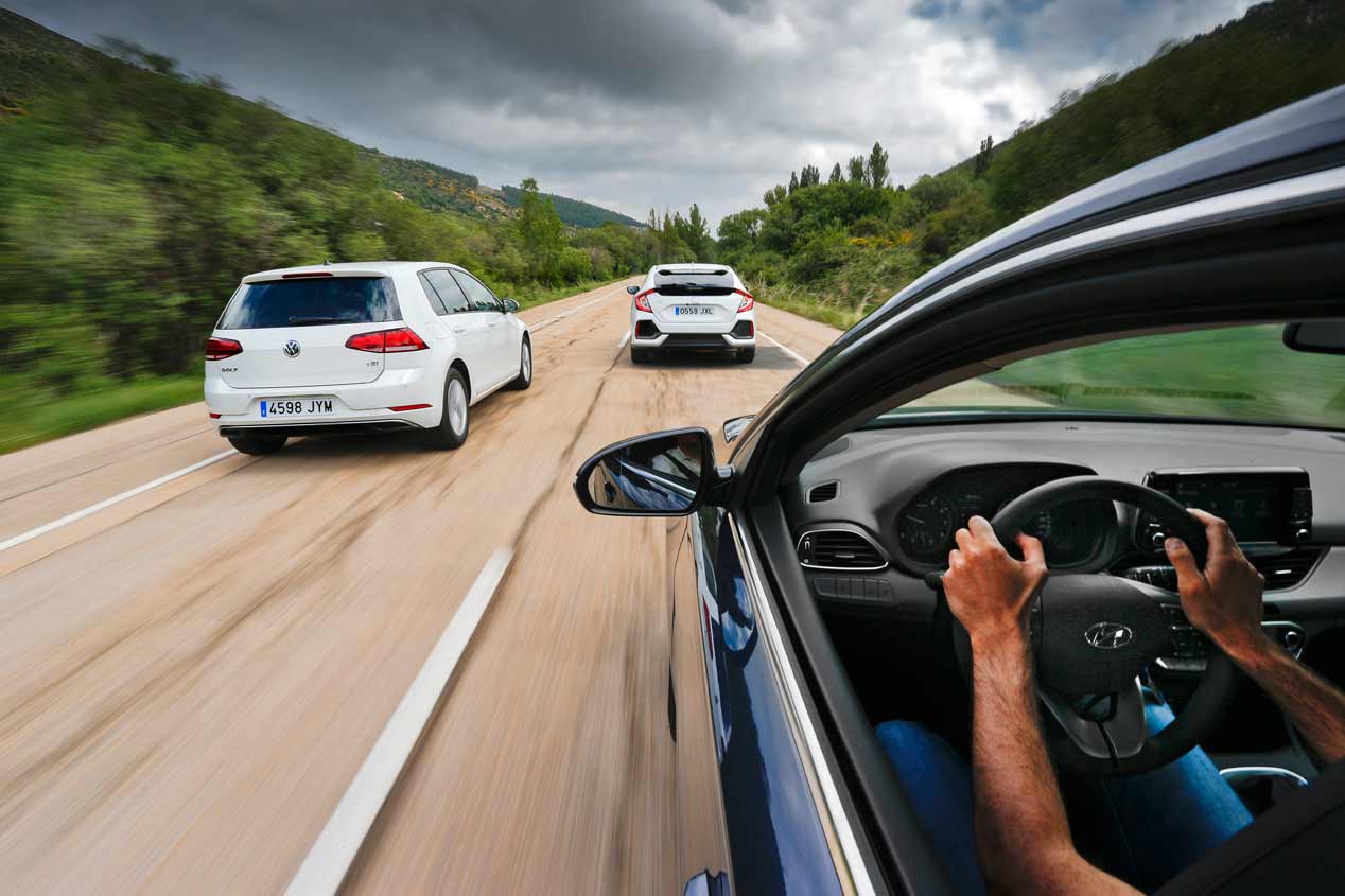 VW Golf, Hyundai i30 y Honda Civic, a prueba