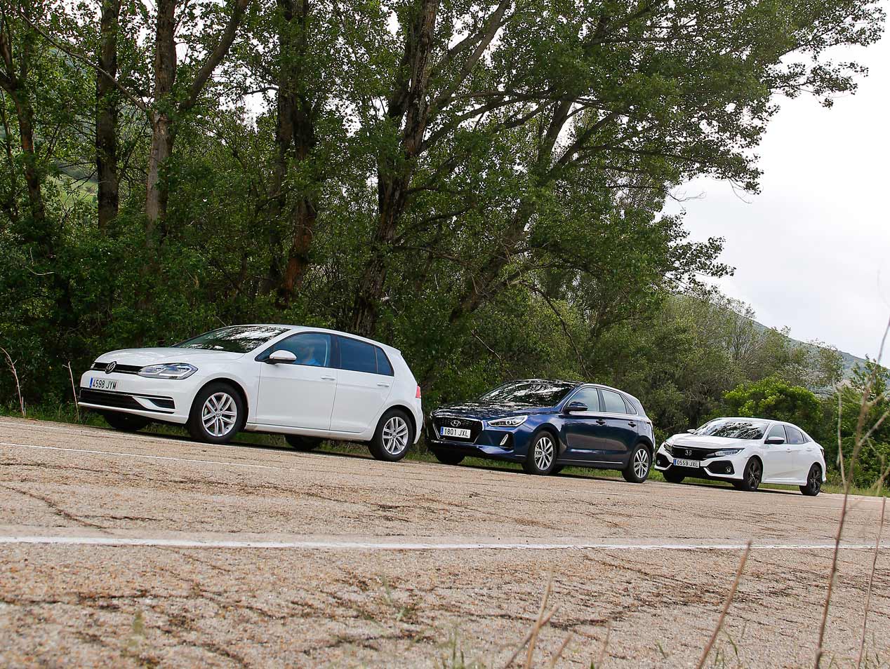 VW Golf, Hyundai i30 y Honda Civic, a prueba
