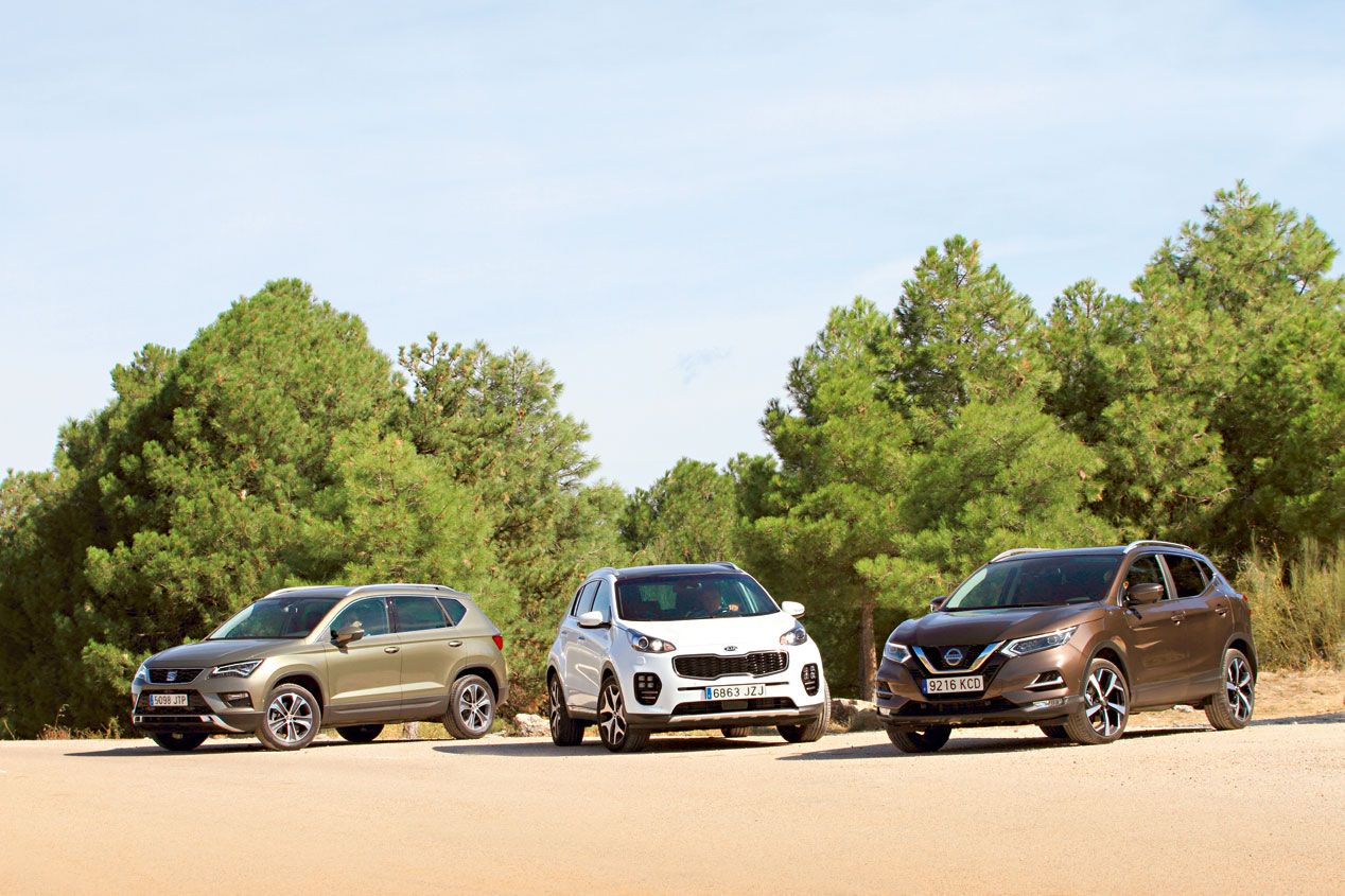 Seat Ateca TDI, Nissan Qashqai dCi y Kia Sportage CRDi