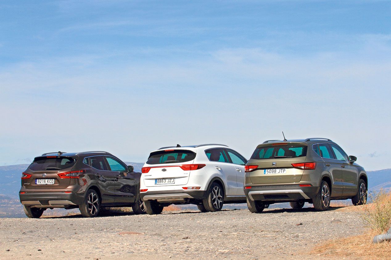 Seat Ateca TDI, Nissan Qashqai dCi y Kia Sportage CRDi