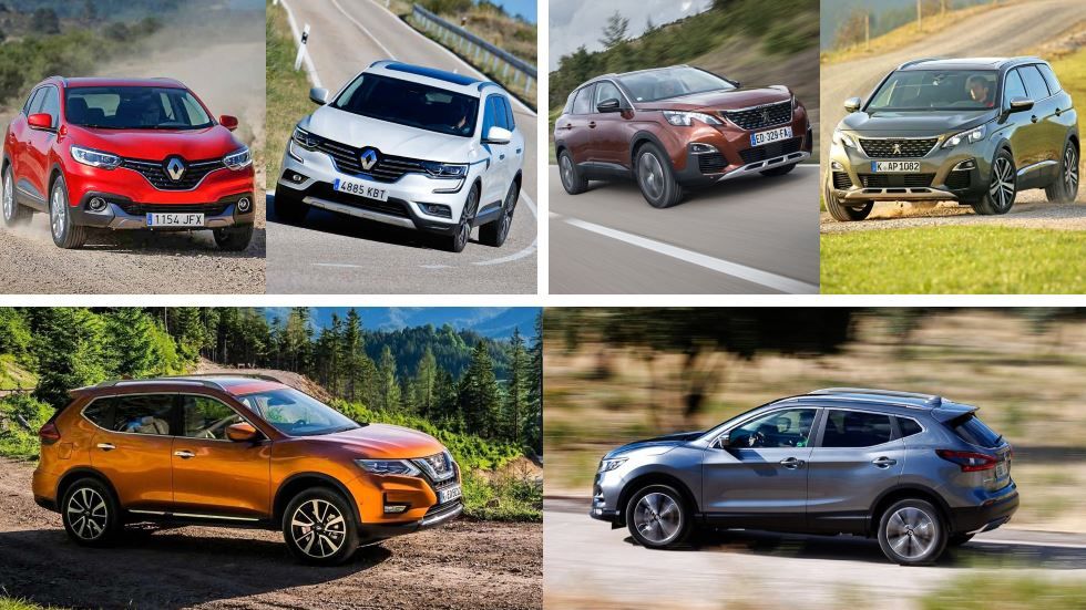 Nissan Qashqai vs X-Trail, Peugeot 3008 vs 5008 y Renault Kadjar vs Koelos: ¿enemigos SUV en casa?