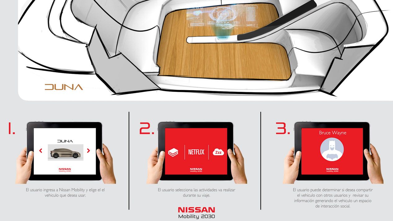 Ganador, segundo y tercer clasificados del Concurso de diseño de Autopista, Nissan y  la UPV de 2017
