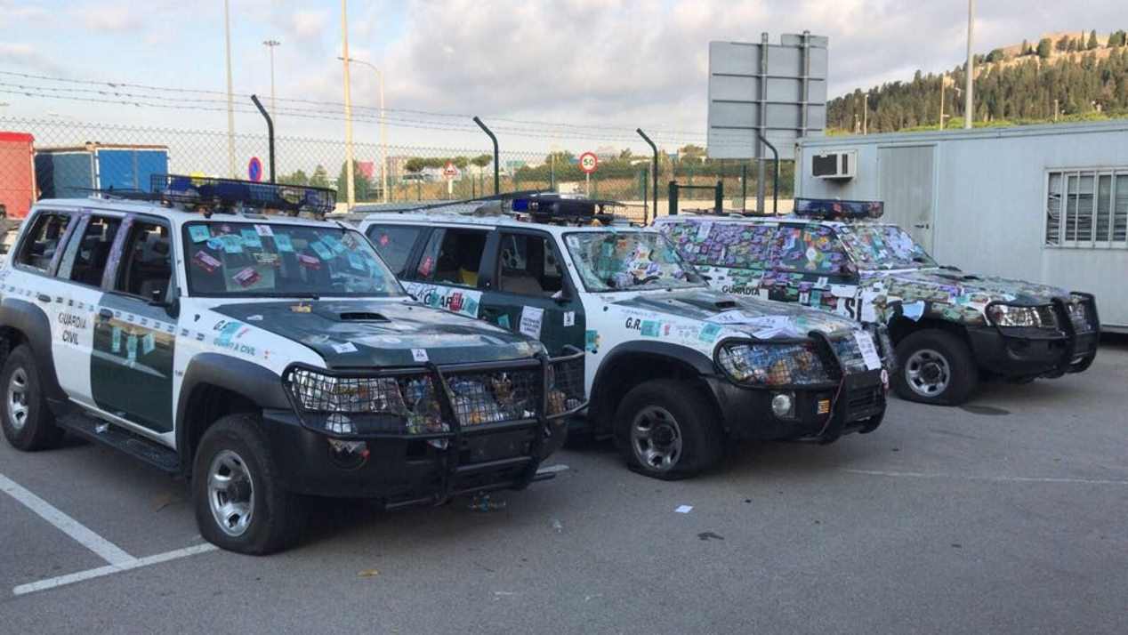 Los coches de la Guardia Civil sufrieron desperfectos por 135.000 € tras las protestas de Barcelona