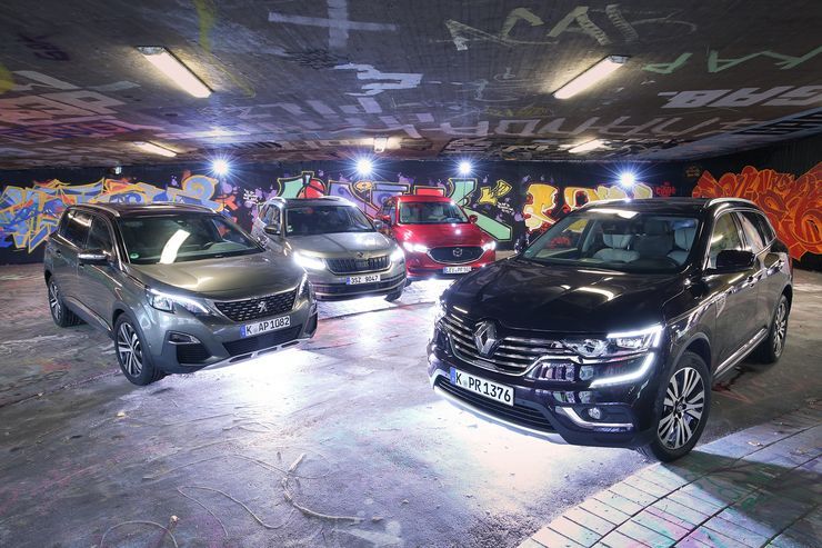 Renault Koleos, Skoda Kodiaq, Peugeot 5008 y Mazda CX-5: ¿cuál es mejor SUV?
