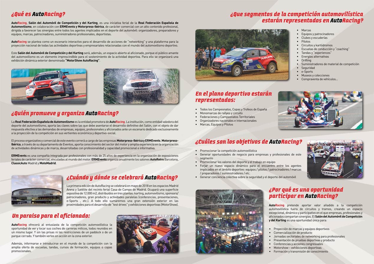 Se presenta AutoRacing 2018, el Salón del automóvil de competición y del karting