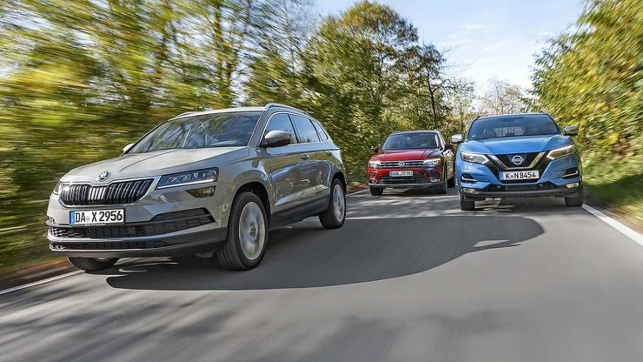 Comparativa SUV: Skoda Karoq TSI vs Nissan Qashqai DIG-T vs VW Tiguan TSI