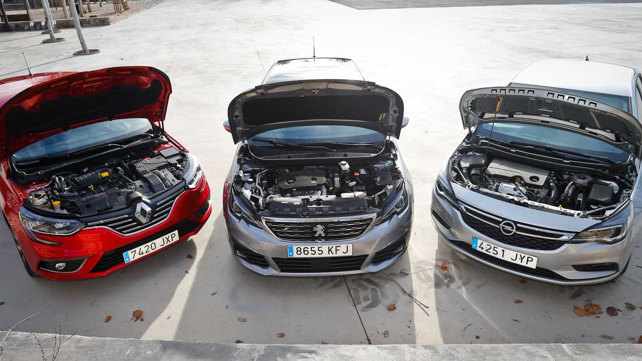 Opel Astra 1.6 CDTi, Peugeot 308 1.5 BlueHDi, Renault Mégane 1.6 dCi, Seat León 1.6 TDI, Volkswagen Golf 1.6 TDI ¿cuál es mejor?