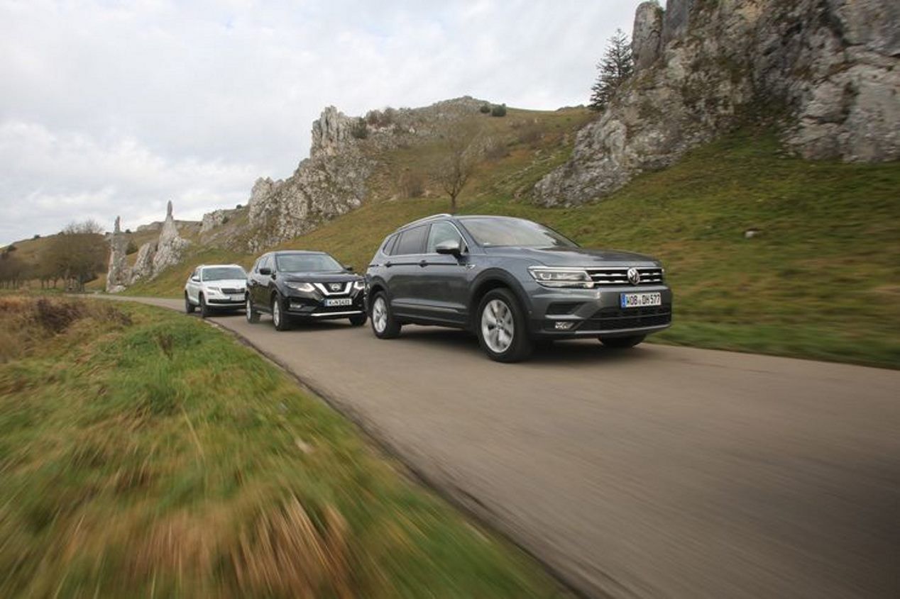 Comparativa: VW Tiguan Allspace TSI vs Nissan X-Trail DIG-T vs Skoda Kodiaq TSI