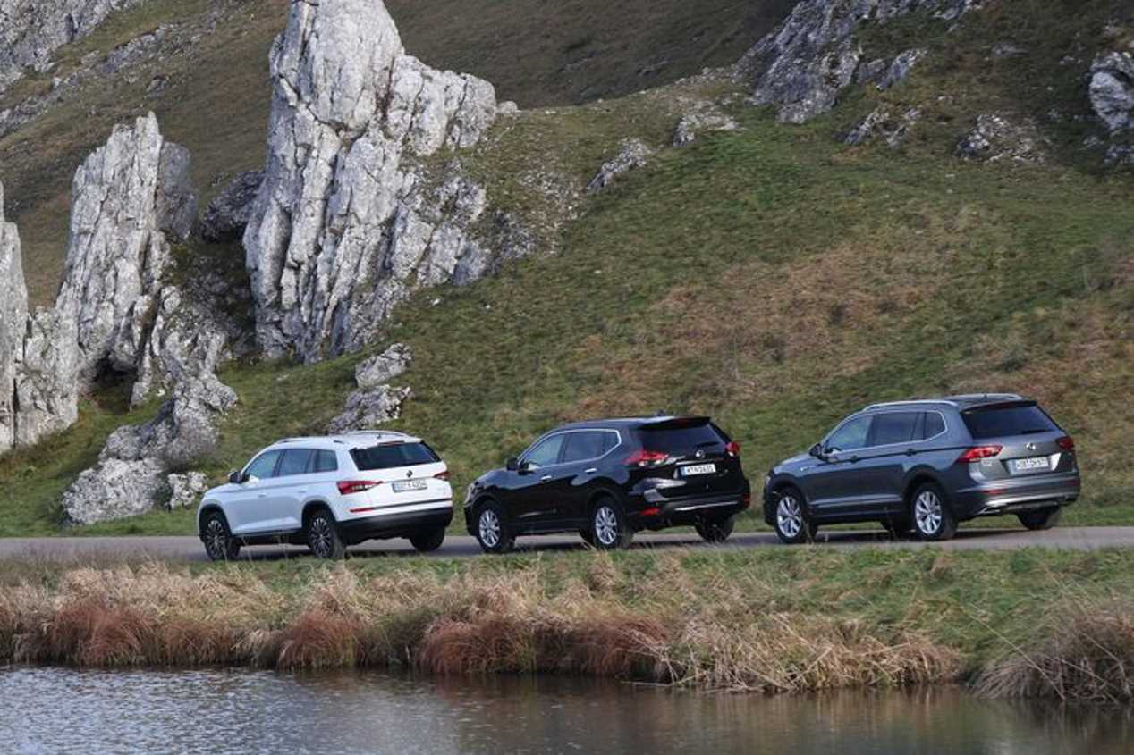Comparativa: VW Tiguan Allspace TSI vs Nissan X-Trail DIG-T vs Skoda Kodiaq TSI