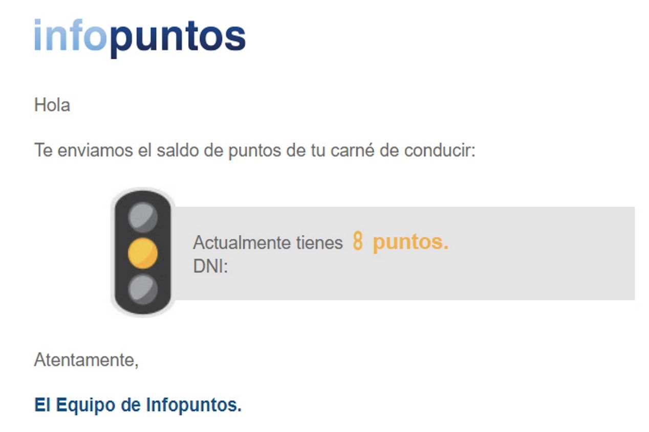 Infopuntos: conoce los puntos de tu carné y recibe alertas si los pierdes