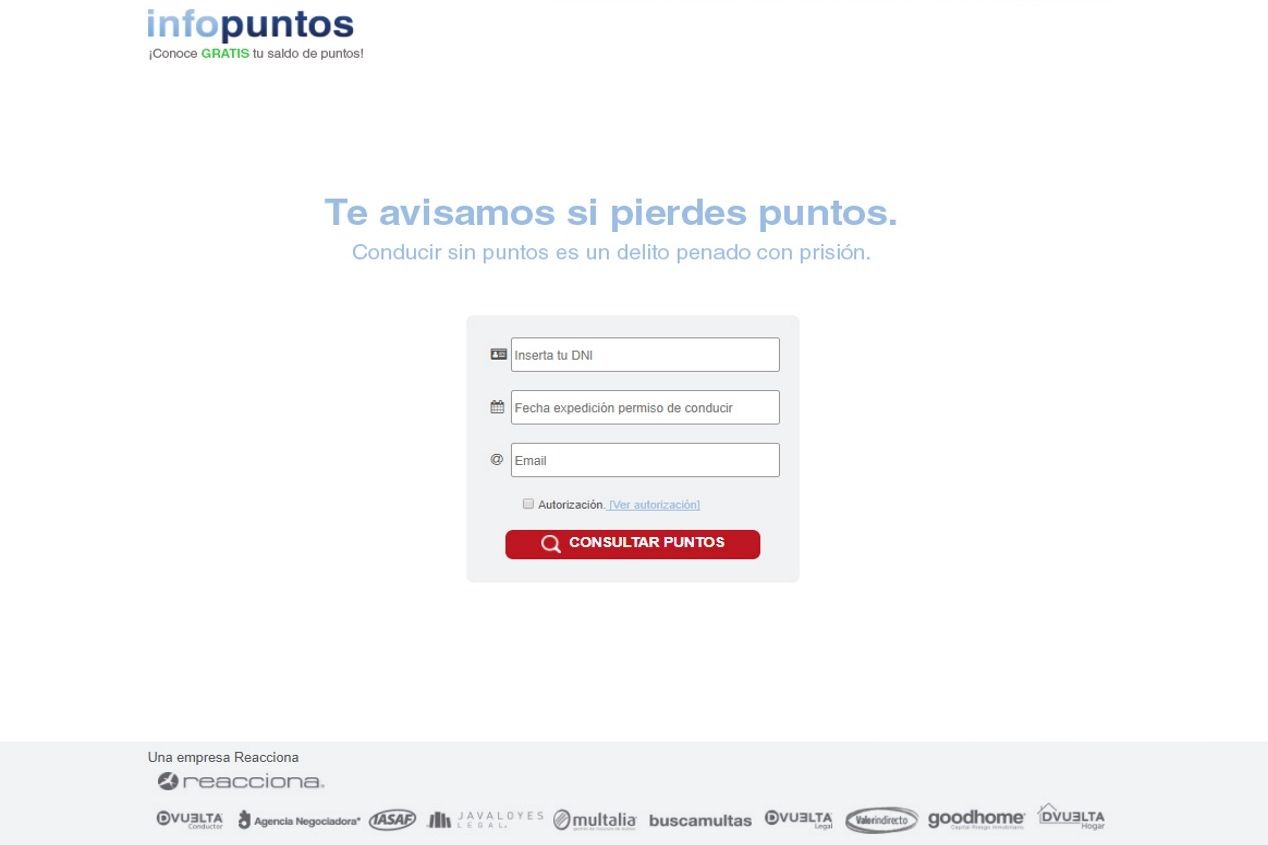 Infopuntos: conoce los puntos de tu carné y recibe alertas si los pierdes