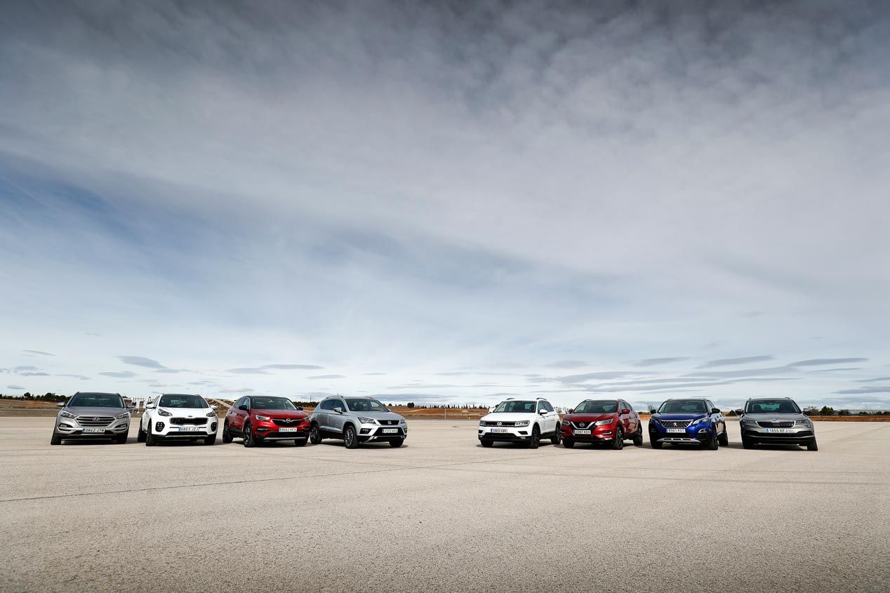 Todos contra todos: Qashqai, Ateca, 3008, Tiguan, Sportage, Karoq, Tucson y Grandland X