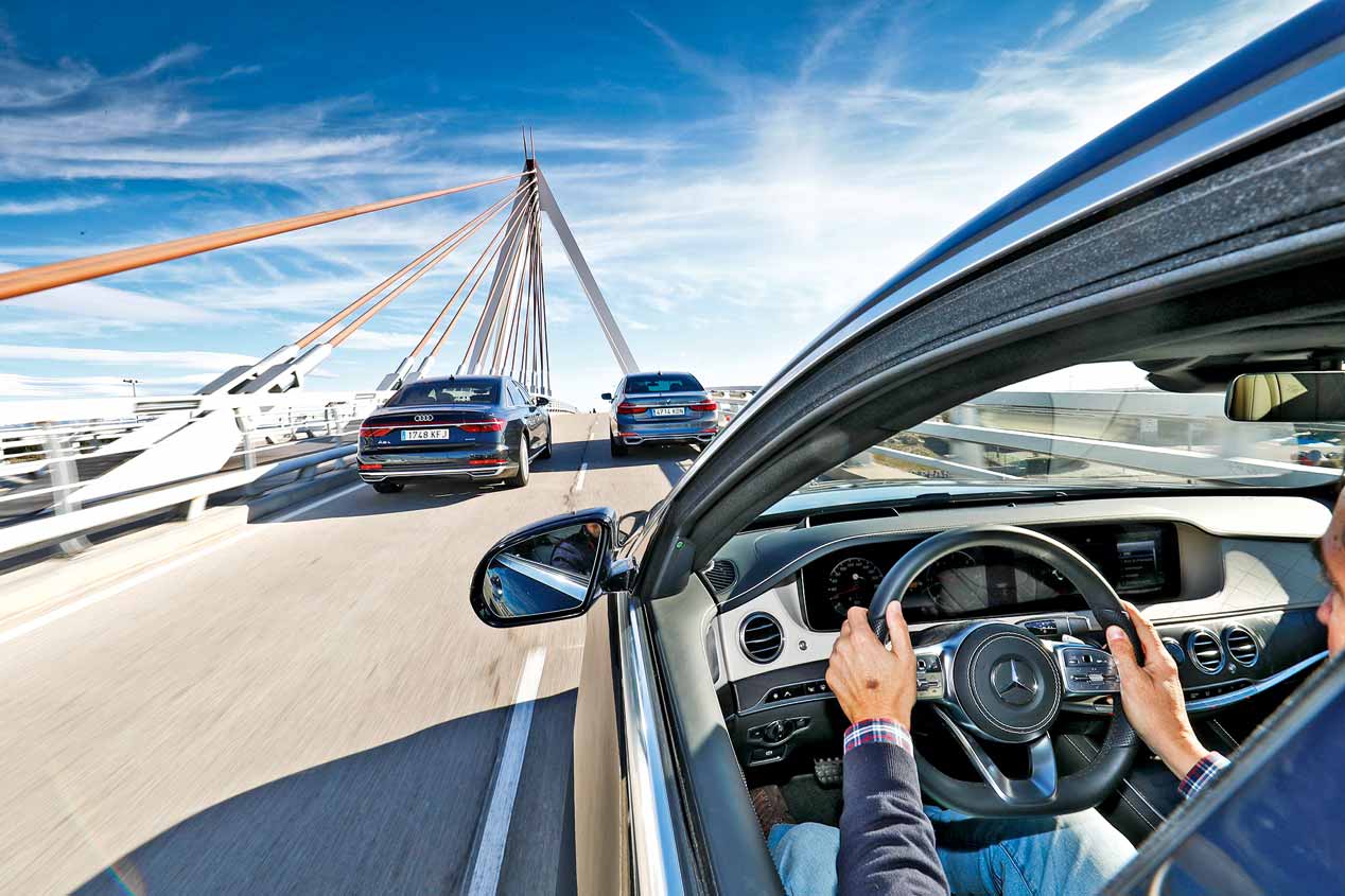 Probamos los Audi A8, BMW Serie 7 y Mercedes Clase S