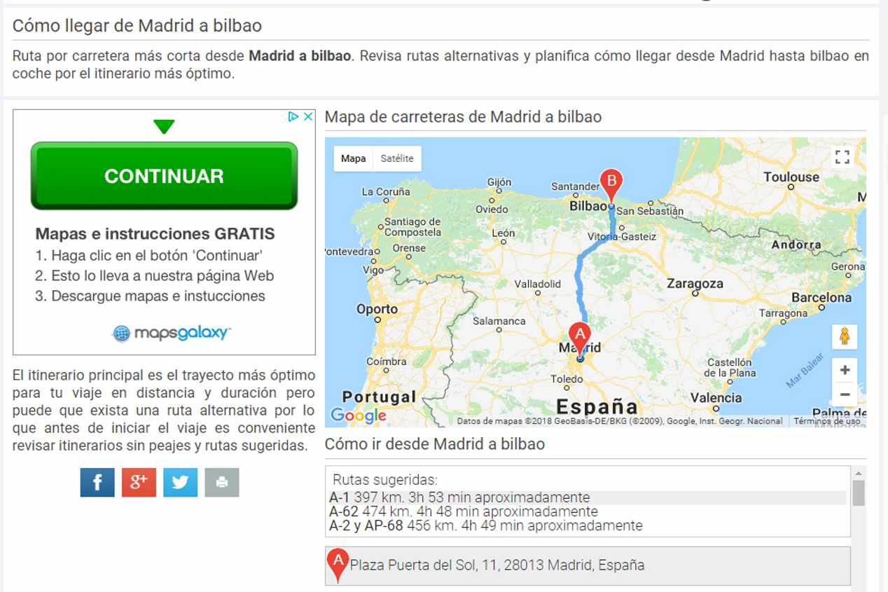 Calcula la ruta y el itinerario de tus viajes
