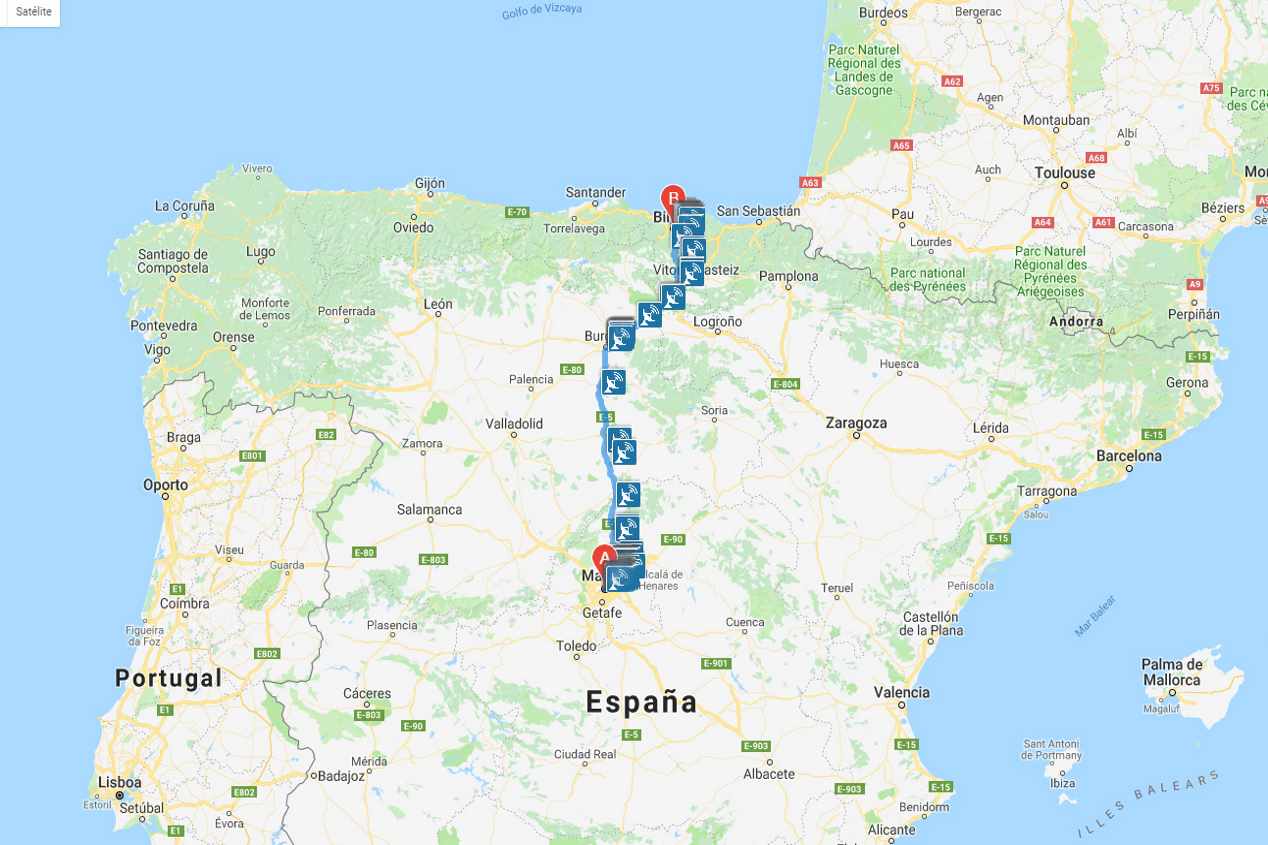 Calcula la ruta y el itinerario de tus viajes