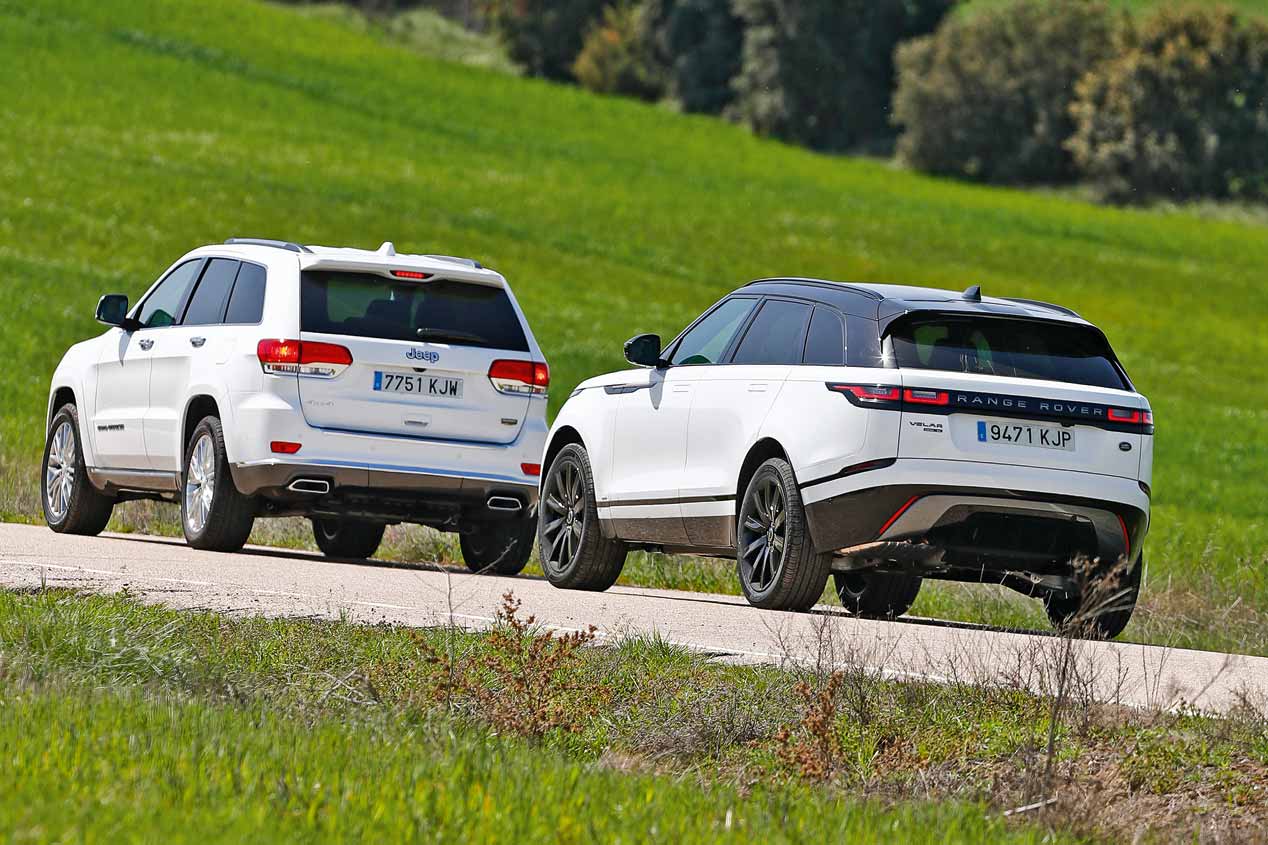A prueba los Jeep Grand Cherokee vs Range Rover Velar