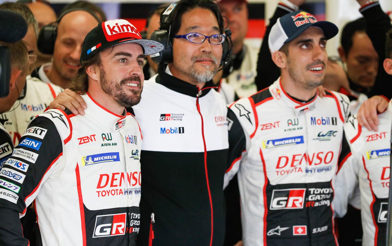 La celebración de Toyota y Alonso en Le Mans