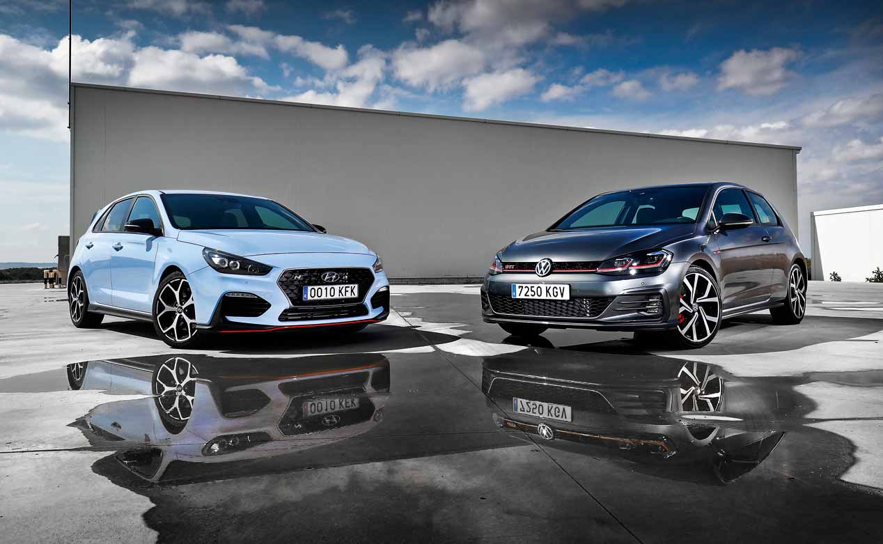 La prueba del Hyundai i30 N y del VW Golf GTI Performance, en imágenes
