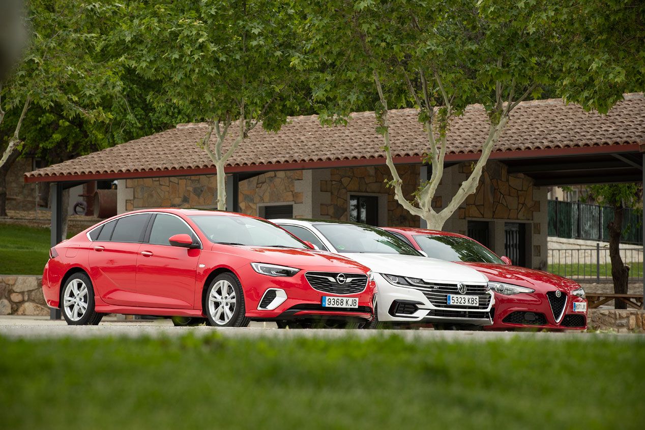 A prueba el Alfa Romeo Giulia, el Opel Insginia y el VW Arteon