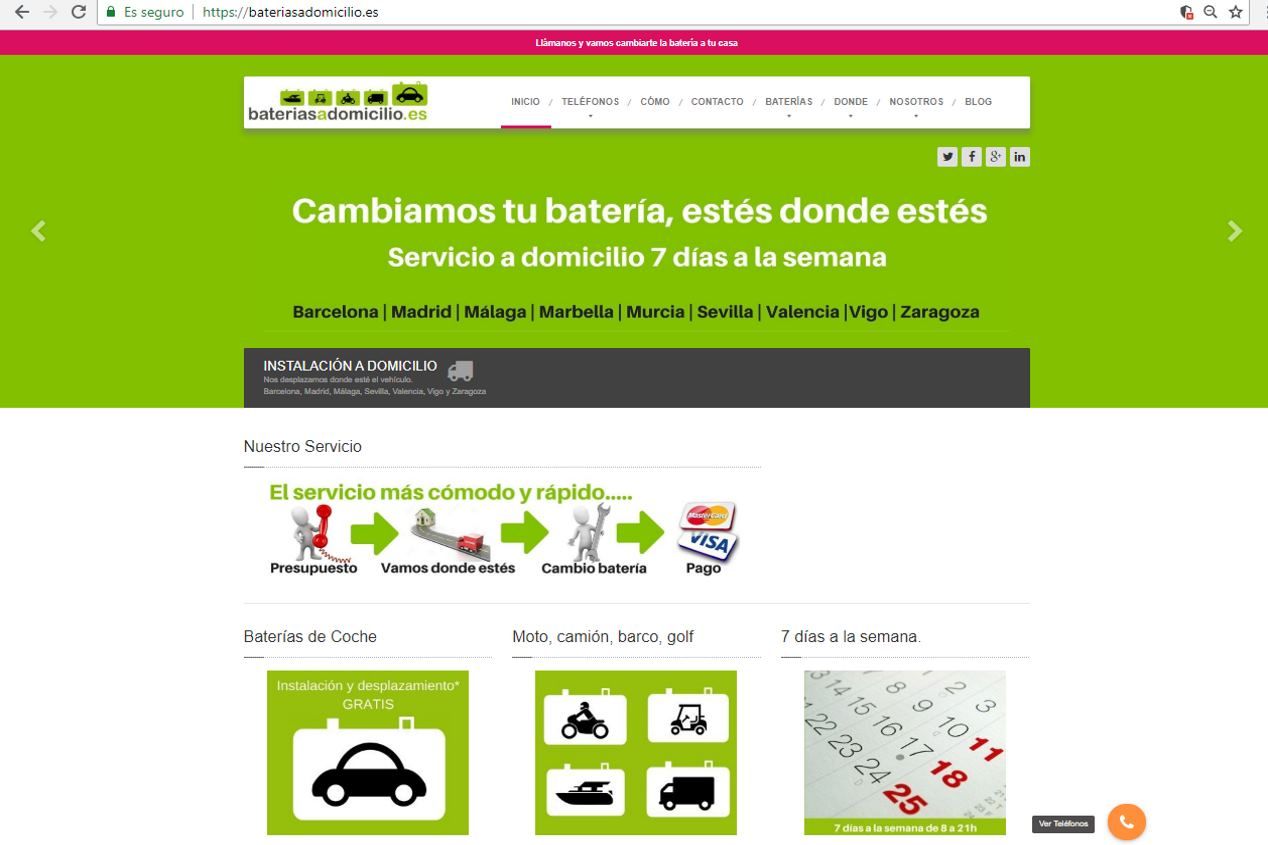 Baterías a domicilio: una nueva web para solucionar averías