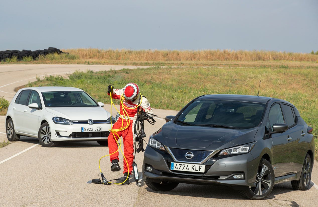 A prueba el Nissan Leaf y el VW e-Golf, dos eléctricos de lo más interesantes
