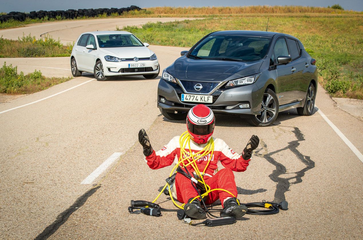 A prueba el Nissan Leaf y el VW e-Golf, dos eléctricos de lo más interesantes