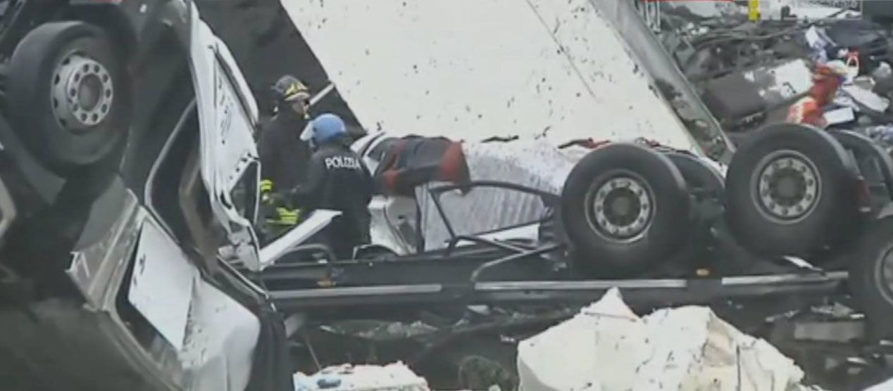 Tragedia del puente caído en Génova: primeras imágenes