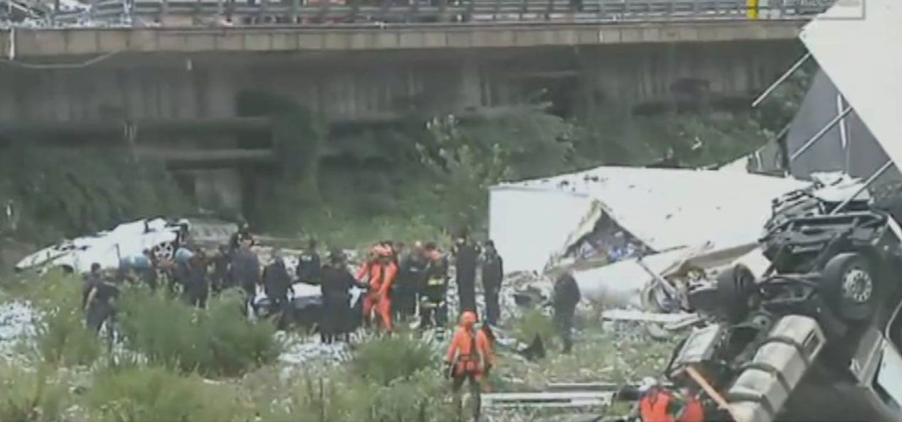 Tragedia del puente caído en Génova: primeras imágenes