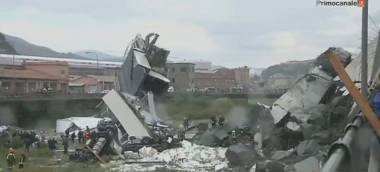 Tragedia del puente caído en Génova: primeras imágenes