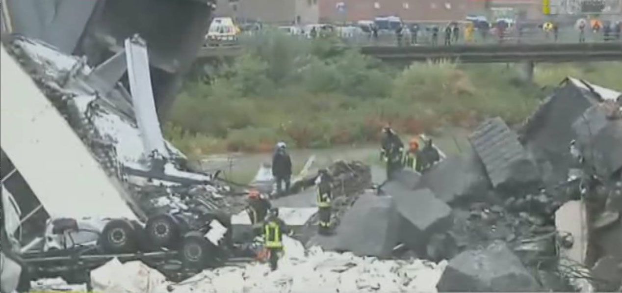 Tragedia del puente caído en Génova: primeras imágenes