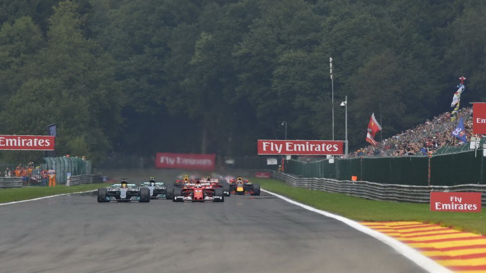 Salida del GP de Bélgica de F1 de 2017
