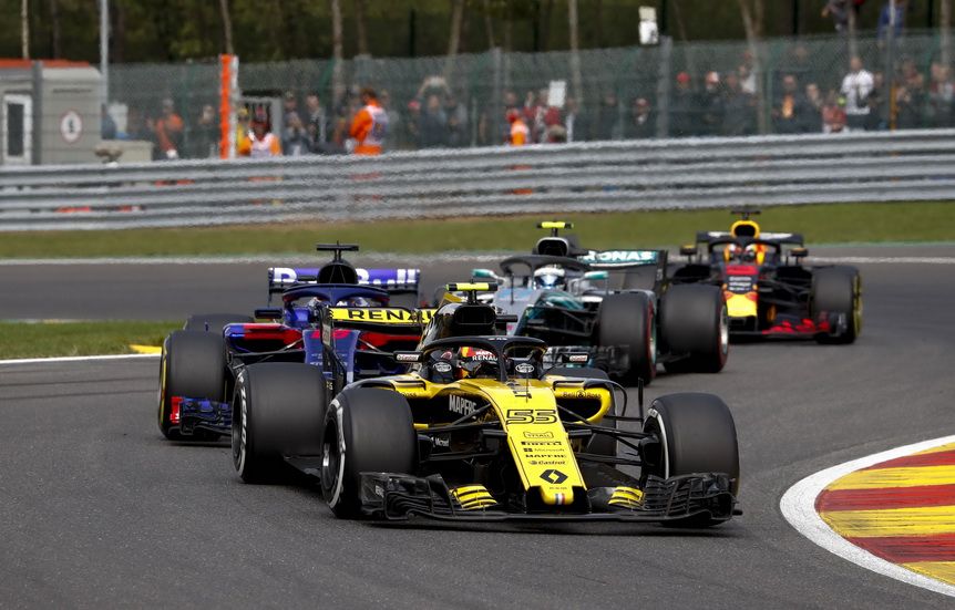 Sainz durante la carrera del GP de Bélgica
