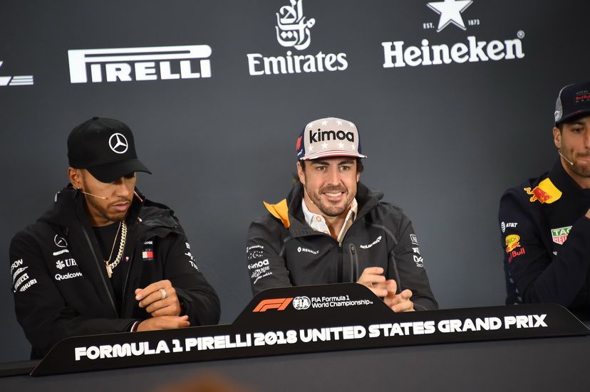 Alonso en la rueda de prensa de la FIA previa al GP de USA