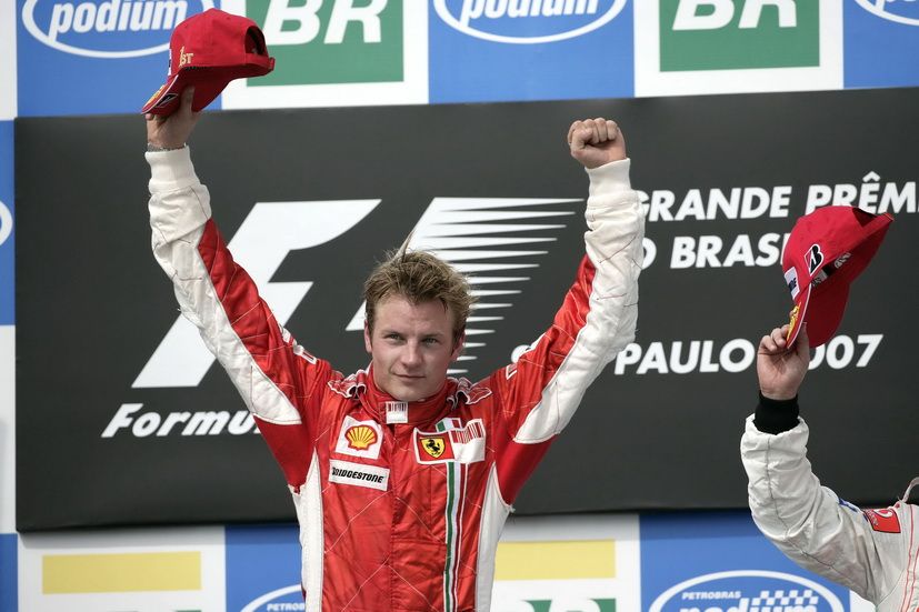 Raikkonen celebrando su primer y único título mundial en 2007