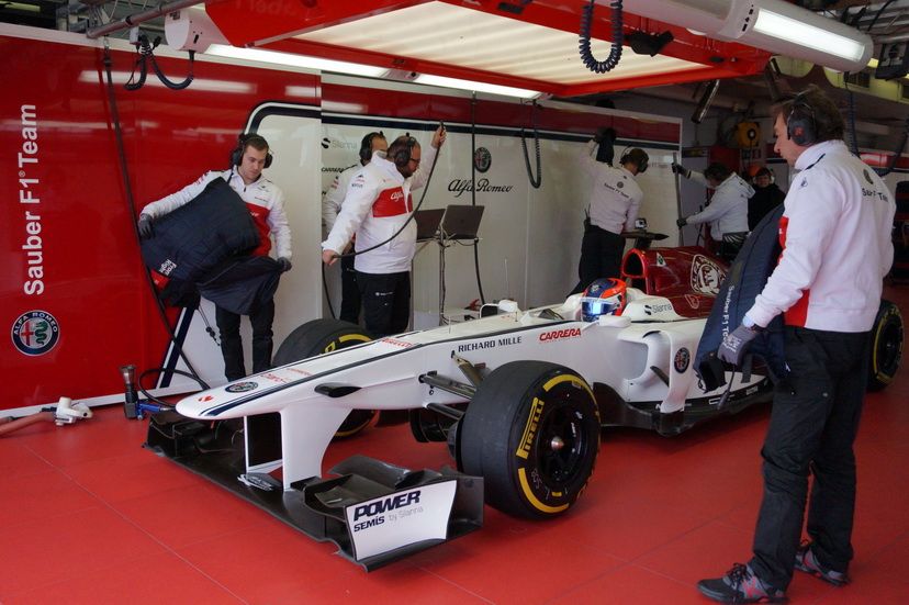 Tatiana Calderón en el Sauber durante el test de Fiorano