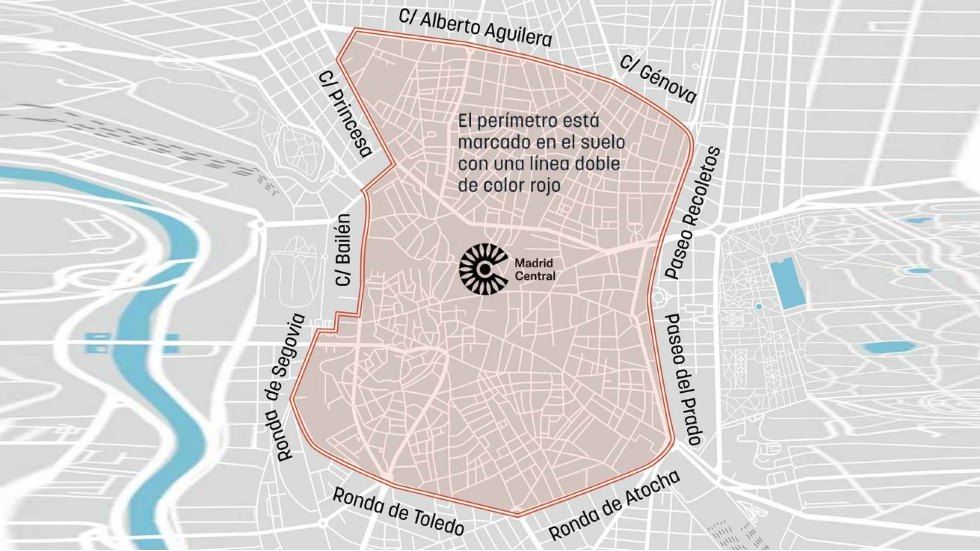 El mapa de Madrid Central: su perímetro y las calles prohibidas al tráfico