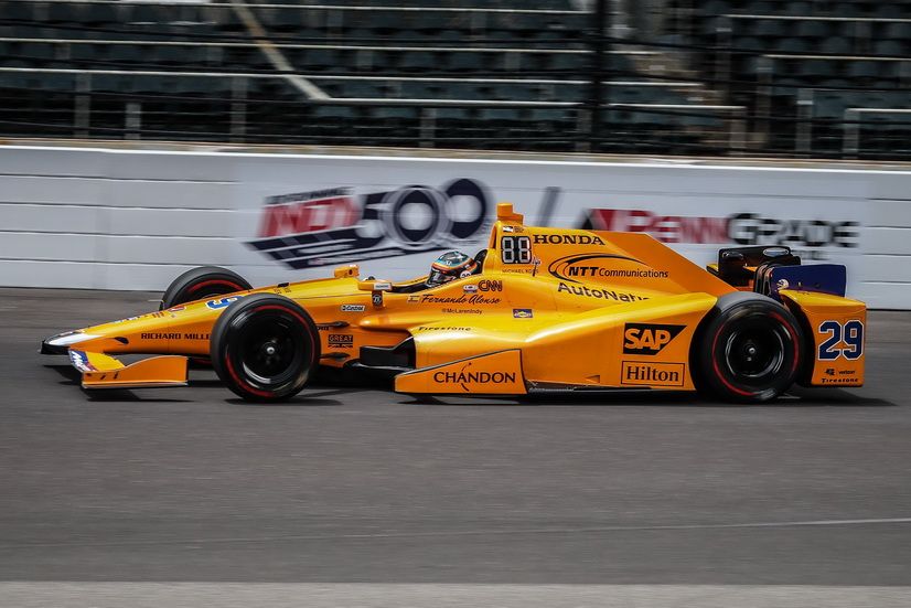 Fernando Alonso durante las 500 Millas de Indianápolis de 2017