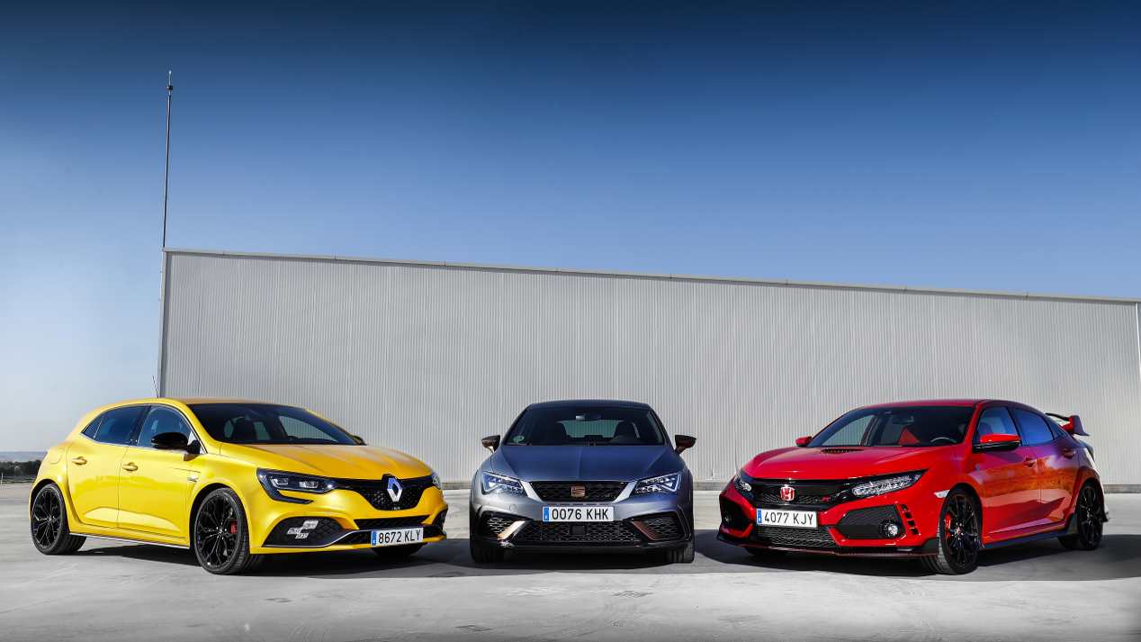 Comparativa: Honda Civic Type R, Seat León Cupra R y Renault Mégane RS Cup