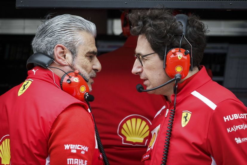 Arrivabene (Izda) y Binotto en 2018