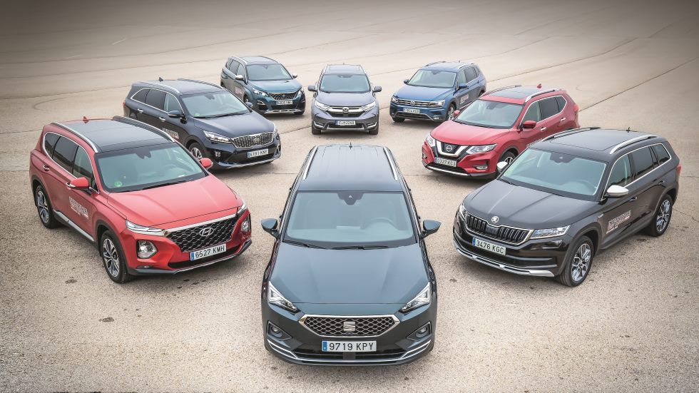 ¿El mejor SUV de 7 plazas? Comparativa: Santa Fe, CR-V, Tarraco, Tiguan, 5008, Kodiaq, X-Trail y Sorento
