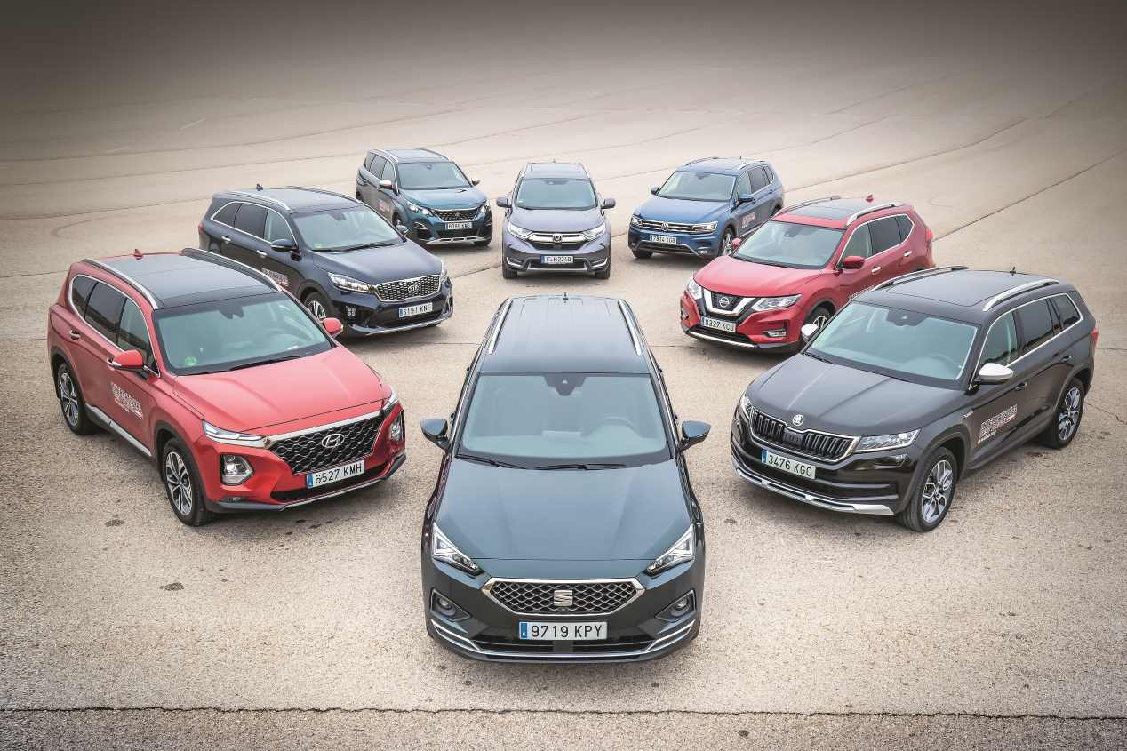 Supercomparativa: Santa Fe, CR-V, Tarraco, Tiguan, 5008, Kodiaq, X-Trail y Sorento
