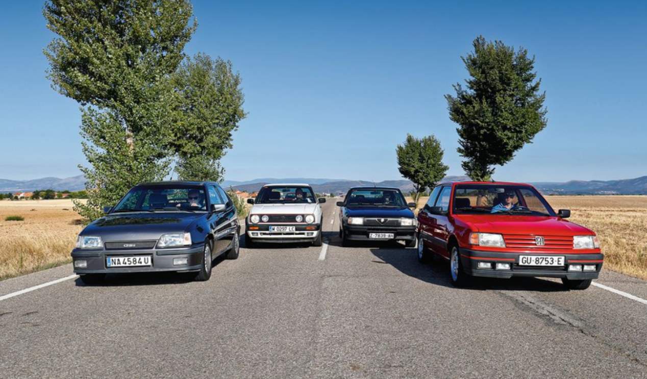 Alfa 133 1.7 IE, Opel Kadett GSi, Peugeot 309 GTi y VW Golf GTi Mk2