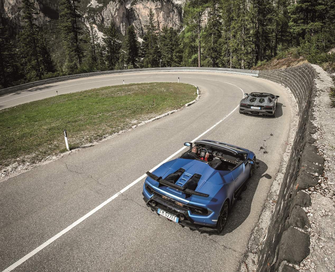 A prueba el Lamborghini Aventador S y Huracan Performante Spyder en Los Dolomitas