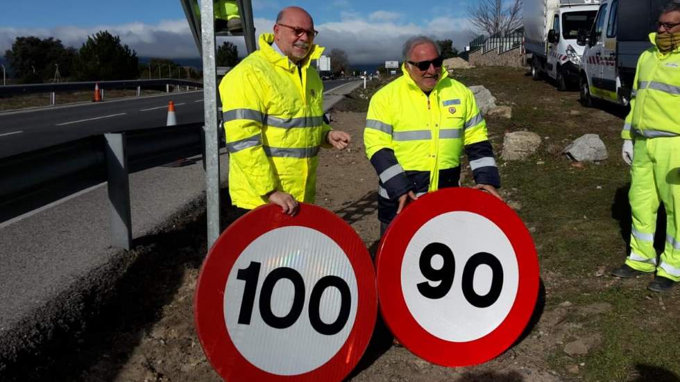 ¿Cuánto ha costado cambiar las señales de límite de velocidad de 100 a 90 km/h?